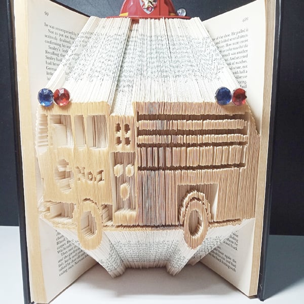Fire Engine, Fire Truck COMBI  Book Folding Pattern - EMAILED PDF PATTERN