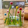 Fused glass summer stems tea-light shade