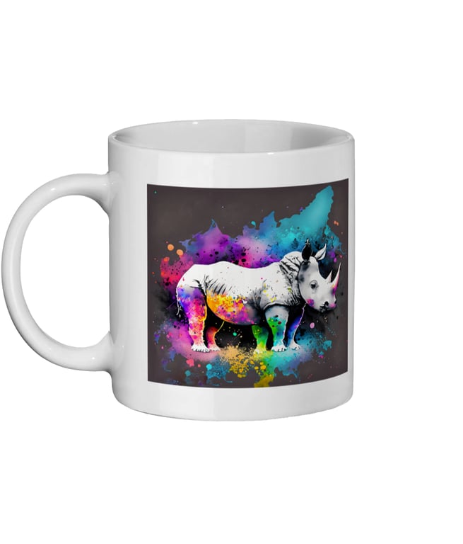Watercolour Rhino 1 - Bright, Vivid Wildlife Mug