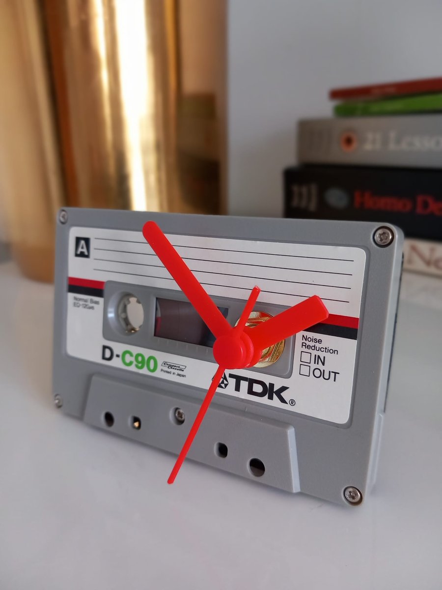 Personalized Cassette Tape Desk Clock, 1980s Mixtape, Man Cave Decor