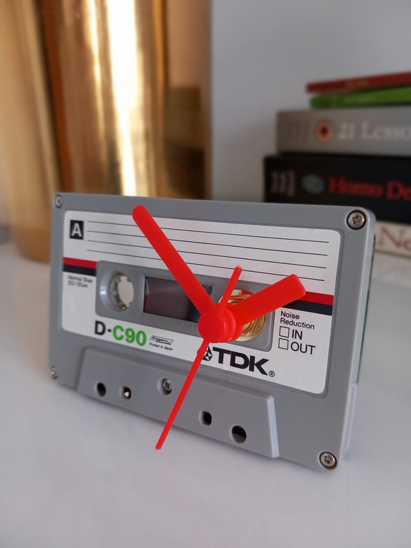 Personalized Cassette Tape Desk Clock, 1980s Mixtape, Man Cave Decor