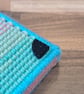 Desk tray for small items - multicoloured rainbow pattern with blue edge - Image 3