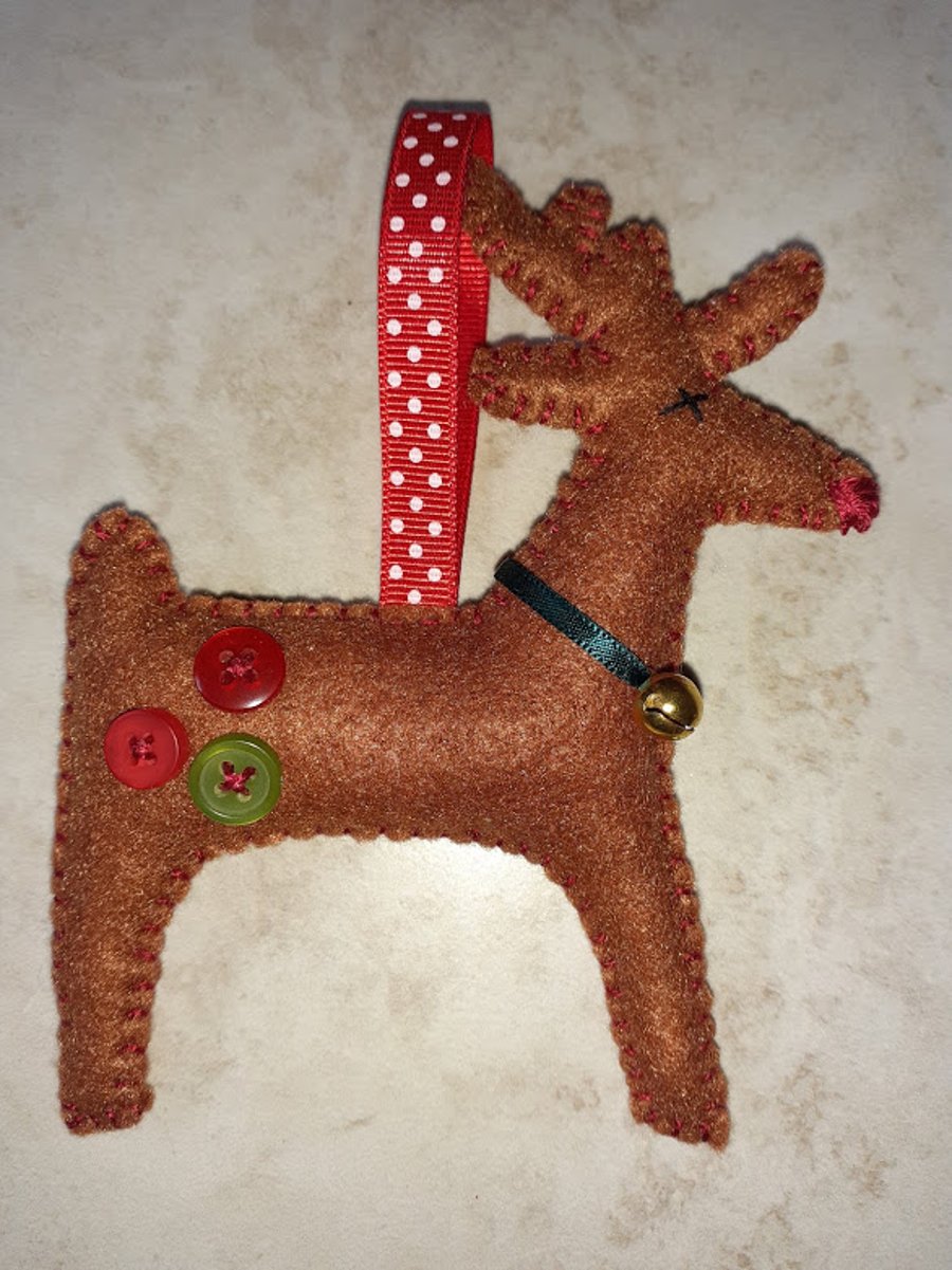 Hand Sewn Reindeer Decoration