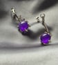Sterling silver and purple jade stone earings - Image 1
