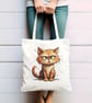 Cat Fun Cat Tote Cotton Shopping Bag. ( Number 2 )