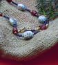 Artisan porcelain bead necklace with glass foil beads  - Image 3