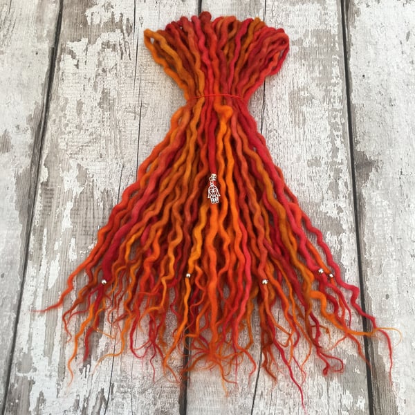 Burning Embers - Wool Dreadlocks - Choose Your Amount and Length 