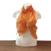 Orange asymmetrical nuno felted scarf, merino wool on silk, SALE