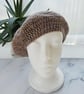 Acorn Merino Wool Crochet Beret Hat, Handmade Headwear - Image 3