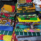African Ankara fabric scrap bundle, pack of 24 random pieces for crafts.