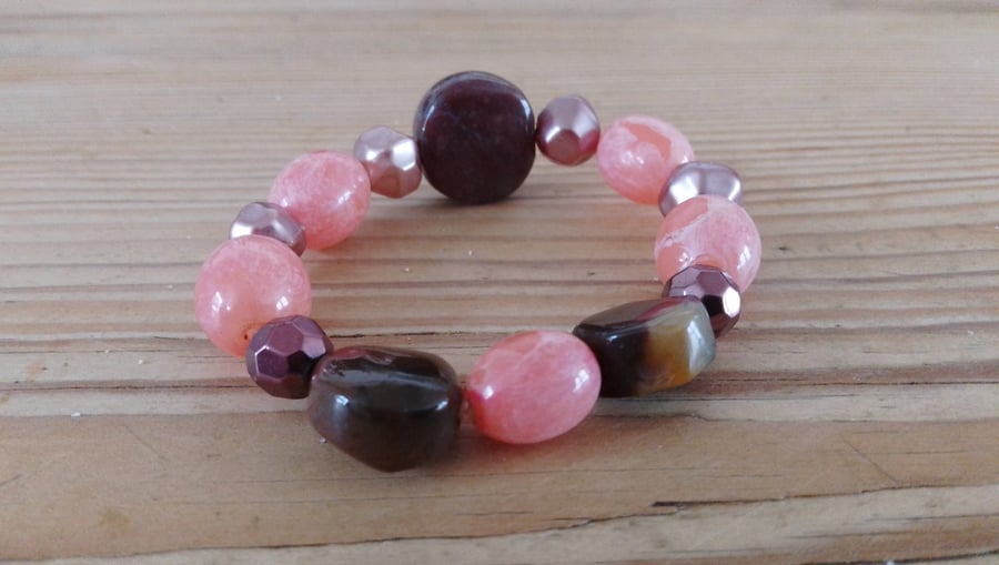 Handmade bracelet made using pre-loved beads.