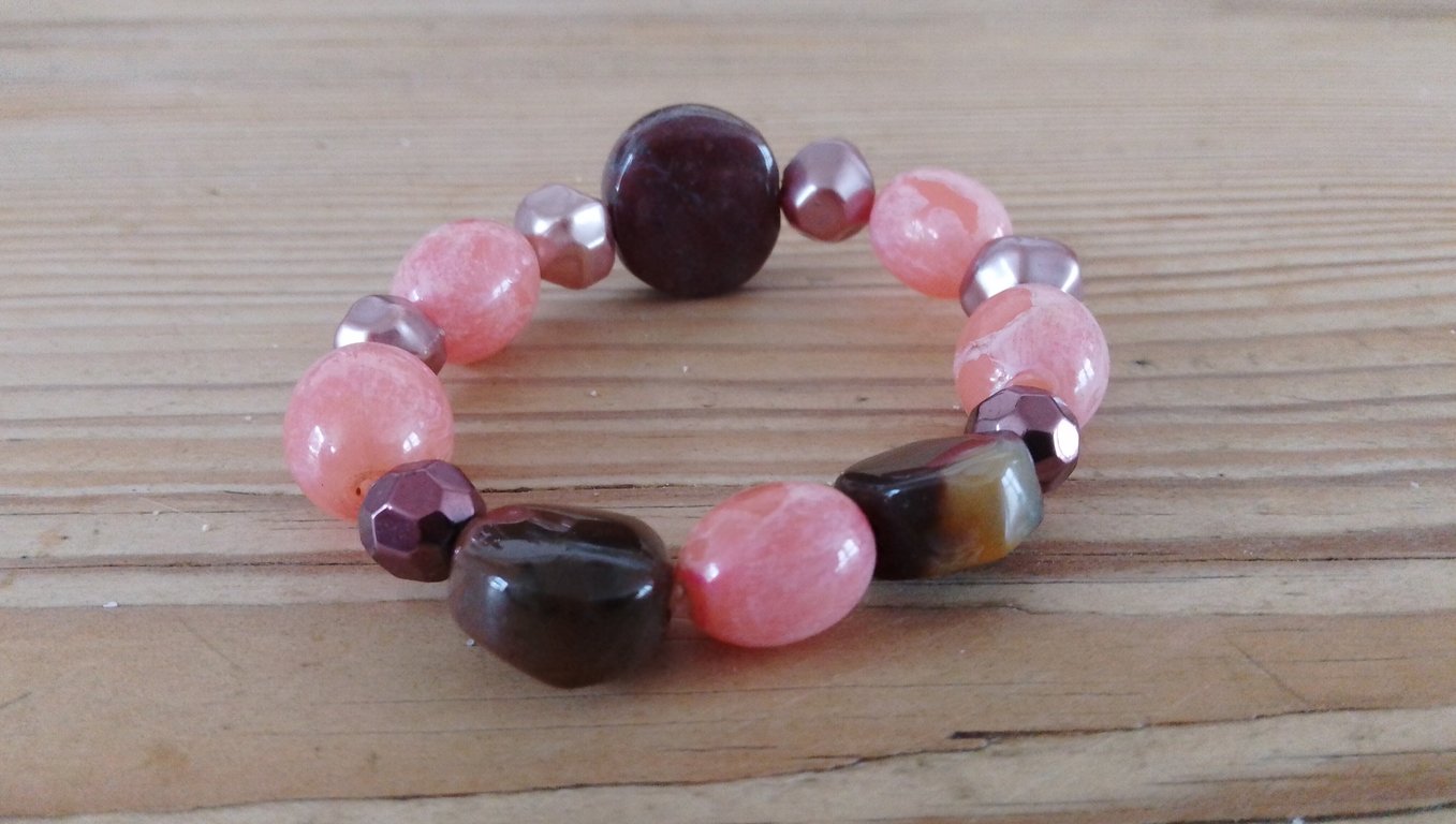 Handmade bracelet made using pre-loved beads.