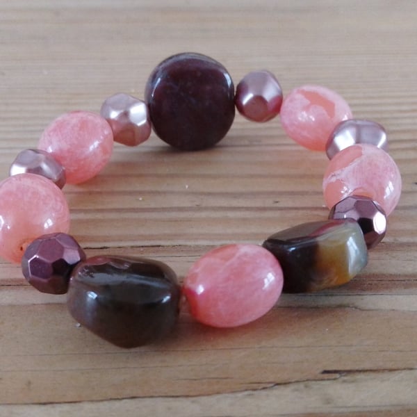 Handmade bracelet made using pre-loved beads.