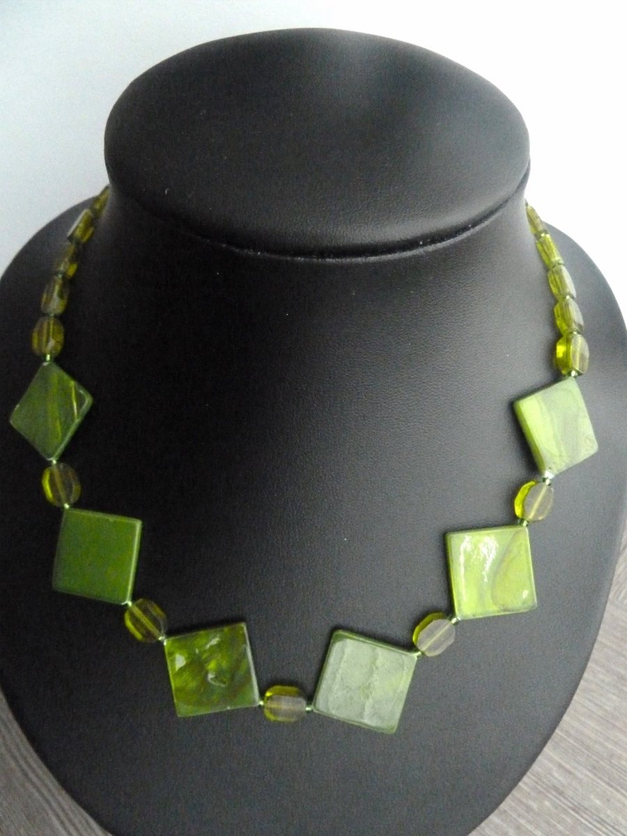 green shell necklace