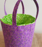 Mini gift bag; mauve with green - Image 3