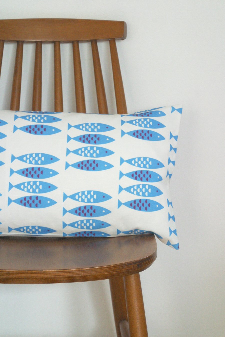 Newlyn Fish cushion cover Blue