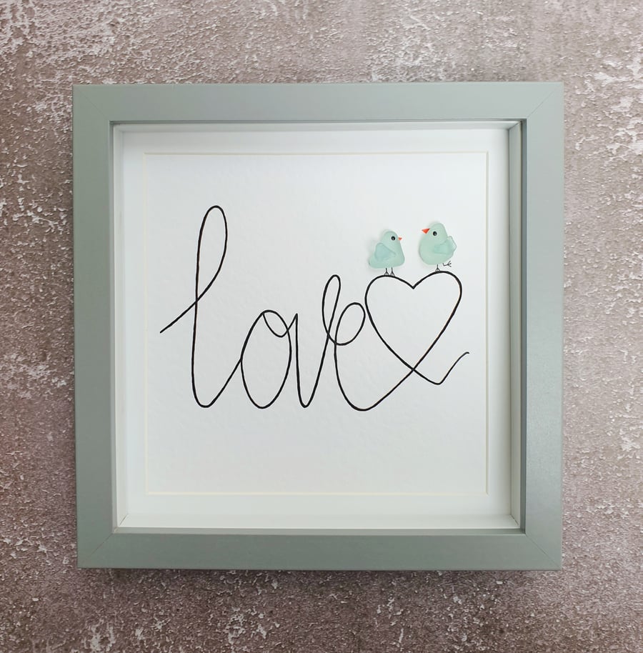 Handwritten seaglass LOVEbirds