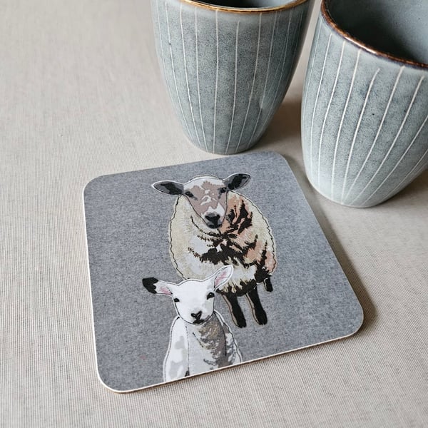 Sheep & lamb coaster