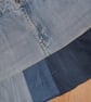 Jean Skirt M Blue Mini Unique Handmade upcycled denim  - Image 3