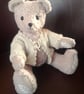Collectable 14 inch teddy bear 'Mallow' cotton fleece with linen paws - Image 6