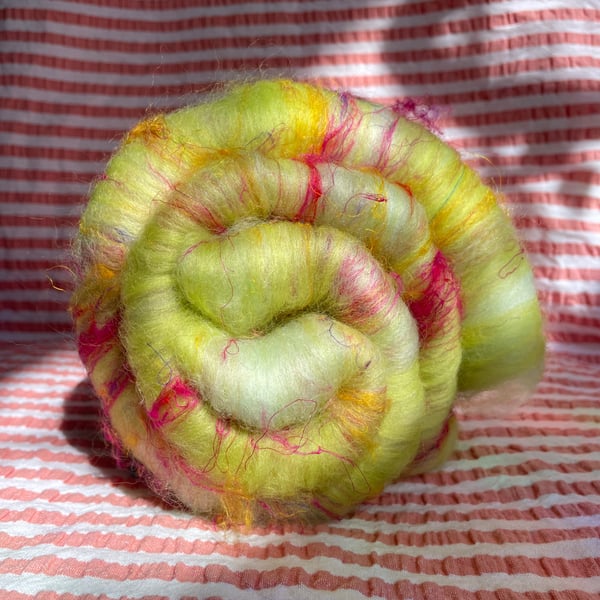 Wool Art Batt - "Spring Fling"