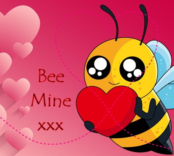 A5 Valentines Card Bee Mine 
