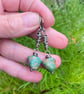 Sterling silver and turquoise bead long scribble earrings - Image 3