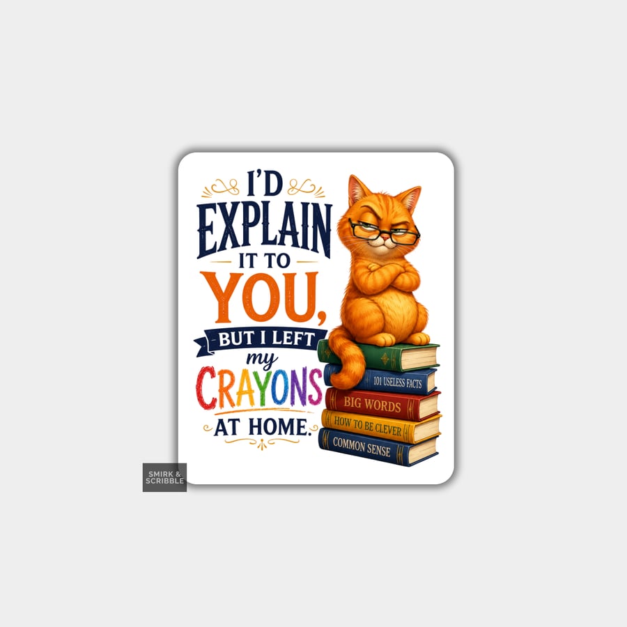 Image of Funny Vinyl Sticker For Adults - Cheeky Rude Cat