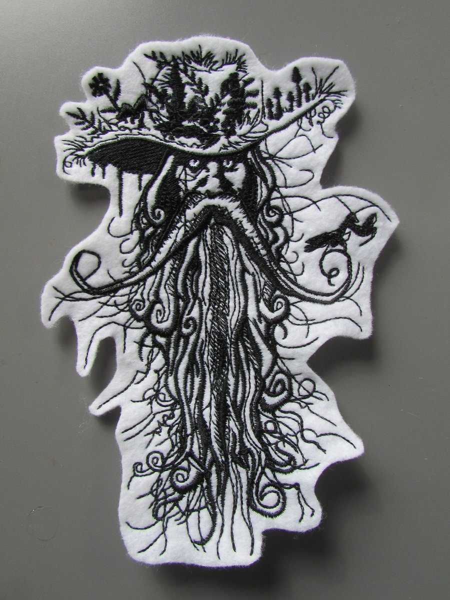 Forest Woodland Man Embroidered Sew on Applique Patch