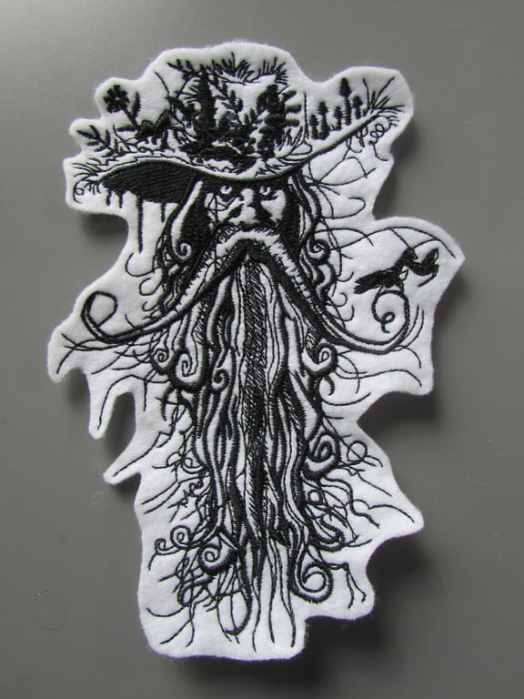 Forest Woodland Man Embroidered Sew on Applique Patch