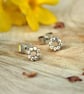 Handmade Silver Flower Stud Earrings - Image 1