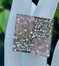 CHEQUERED CRYSTAL RING pink silver square adjustable fits all sizes  - Image 1