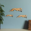Running Whippet Dogs Wooden Wall Hangings 
