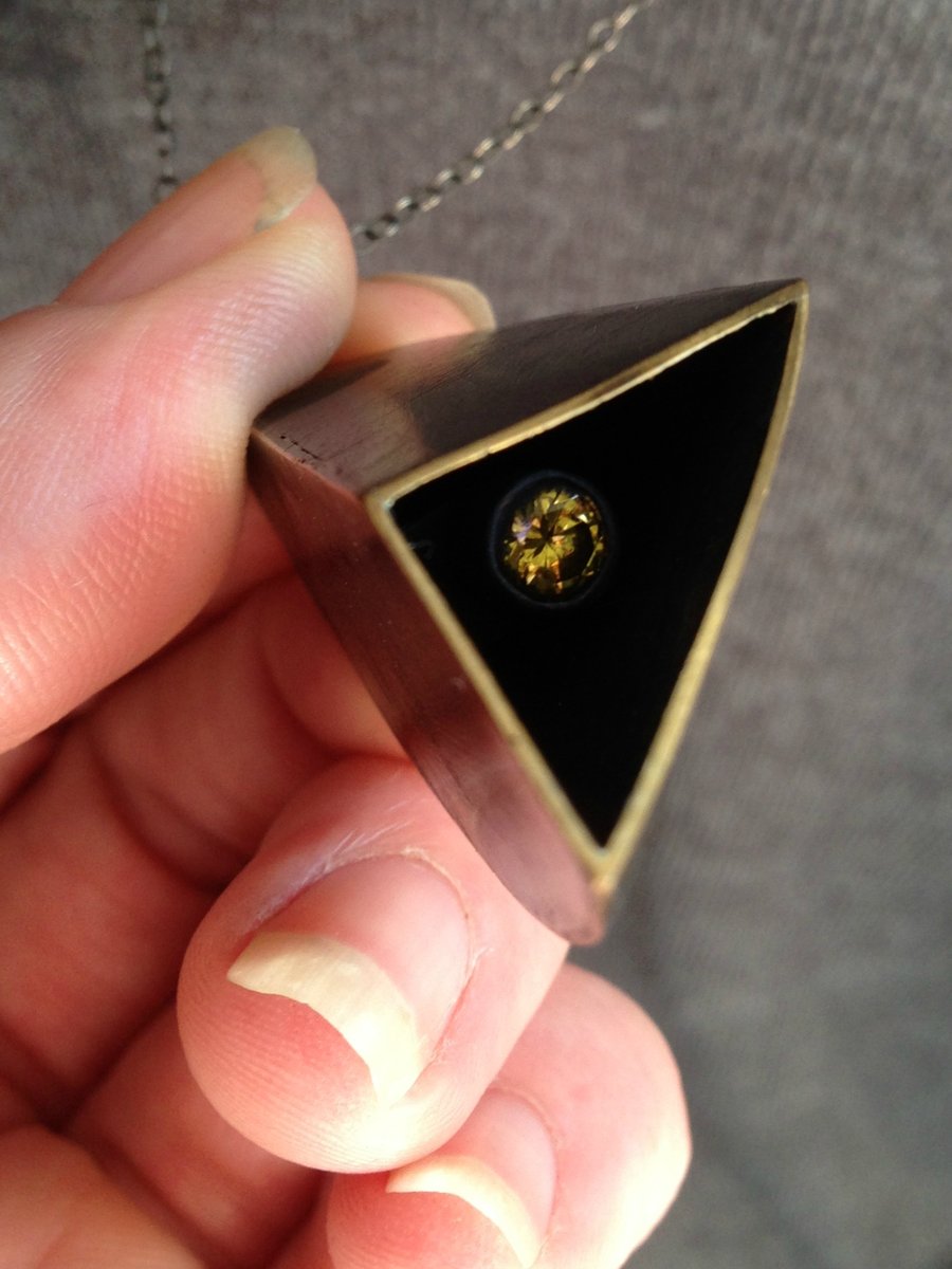 HALF PRICE An antique effect pendant with a hidden gemstone. 