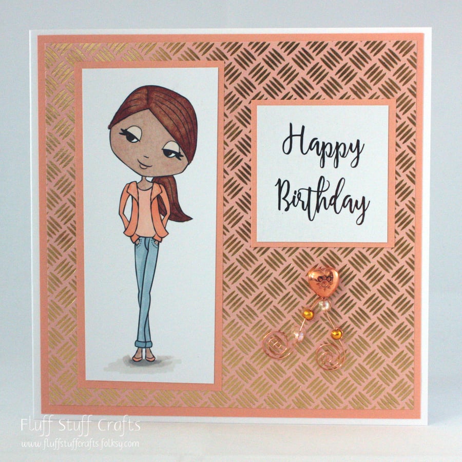 Handmade teenage girl birthday card - Folksy