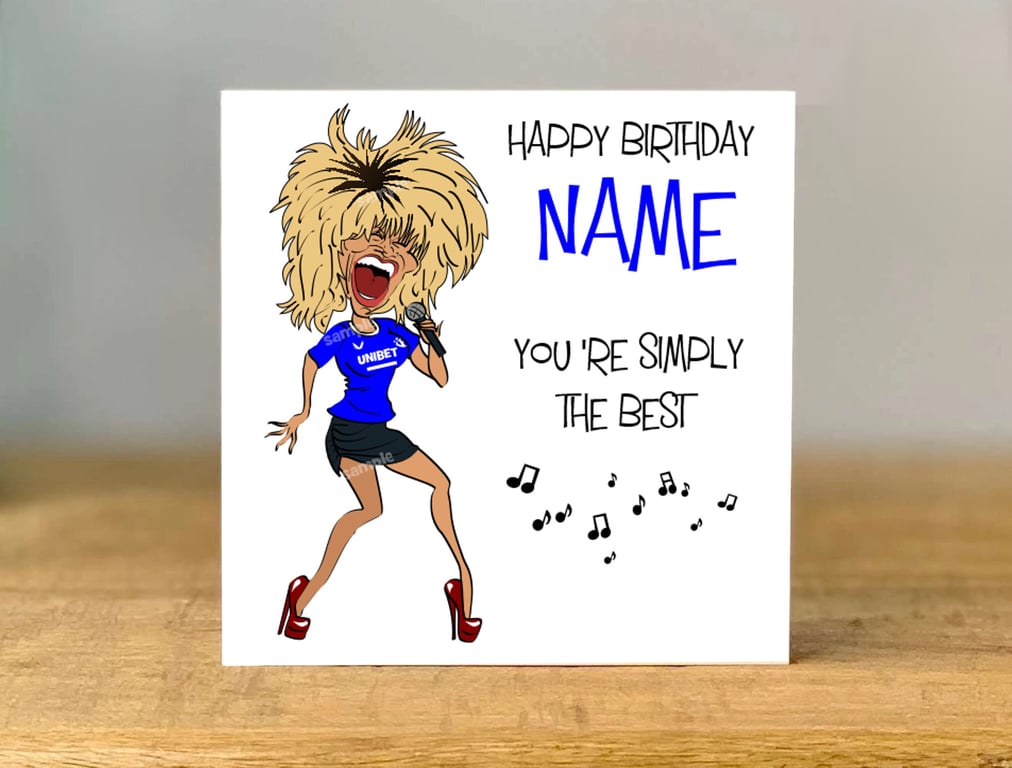 Personalised Rangers Birthday Card, Football, mum, dad, grandad, gran, son, 