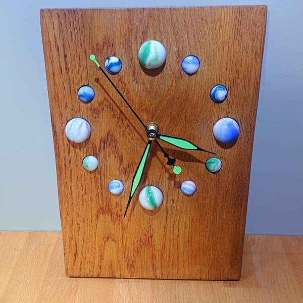 Wooden marble clock