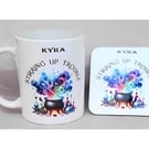Personalised Witchy Coffee Mug & Coaster Set, Witchy Gifts