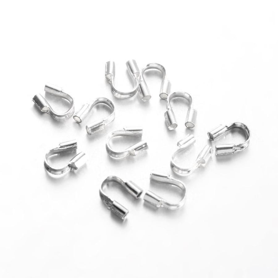 Brass Wire Guardians - Silver, 4mm x 5mm - Pack of 200x - Durable Findings for J