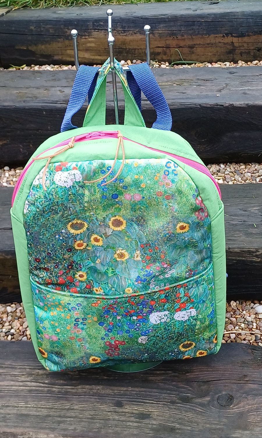 Backpack sunflower water repellent canvas green wax canvas ladies rucksack 