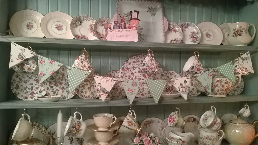 Handcrafted Wooden Bunting Made using Cath Kidston Ducks Design Dresser Garland