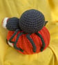 Halloween Decoration Spooky Spider on Pumpkin. Indoor Family Heirloom. Crocheted - Image 5