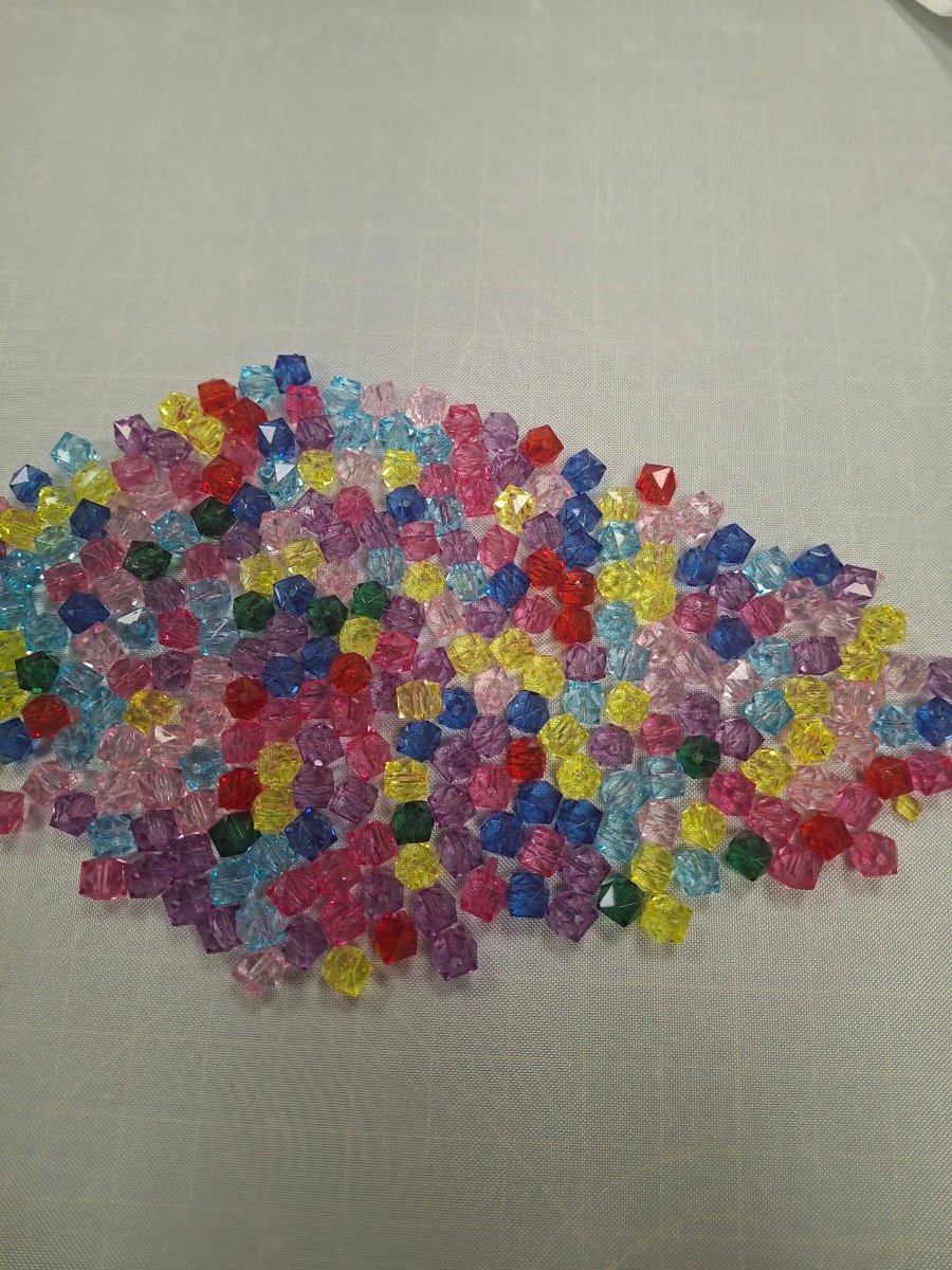 75 grams Mixed 6mm Acrylic Cube Beads