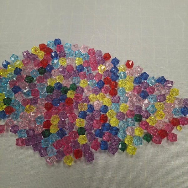 75 grams Mixed 6mm Acrylic Cube Beads