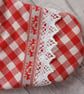 Scandi Style Gingham Christmas Stocking with Hand Embroidered Red Felt Star - Image 6