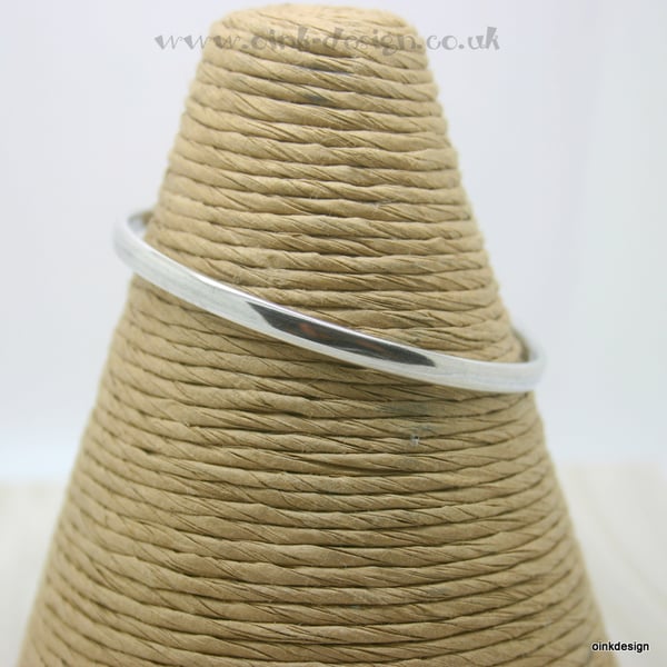 Small sterling silver open bangle