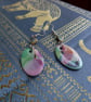 Multicoloured Pastel Oval Earrings