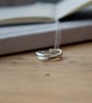 Sterling Silver Textured Interlinking Rings Pendant, hoops pendant - Image 1