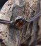 Harris Tweed Resin Bracelet, Red & Yellow, Adjustable Cotton Cord, Scottish Made