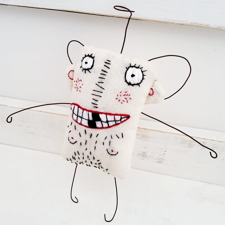 Alternative irreverent handmade Christmas angel doll